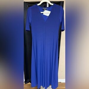 Macy's Vibrant Blue Midi Dress missing belt Size S